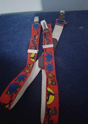 Renkli Çocuk Askısı Tokalı Deri Detaylı - Görsel 2