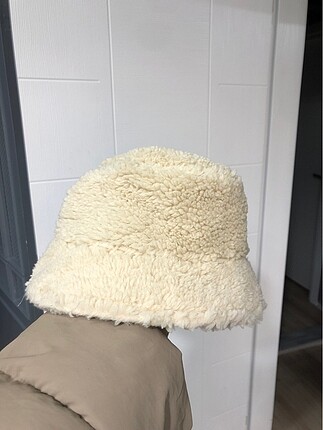  Beden ten rengi Renk Ekru peluş kova şapka bucket hat