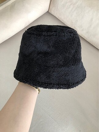  Beden siyah Renk Siyah peluş kova şapka bucket hat