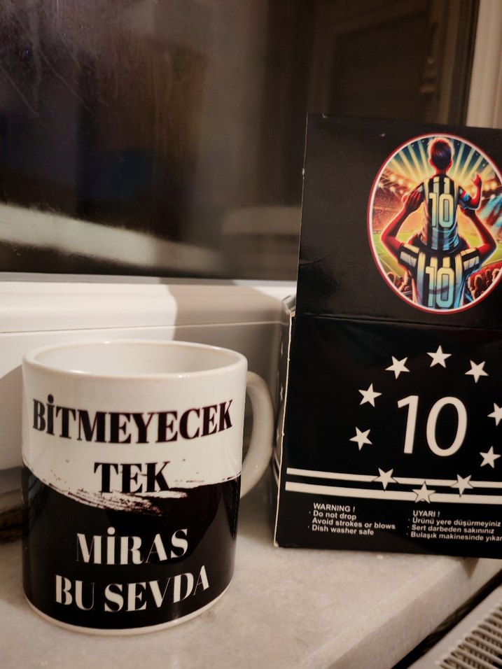 10 Numara Futbol Temalı Beyaz Kupa - Görsel 2