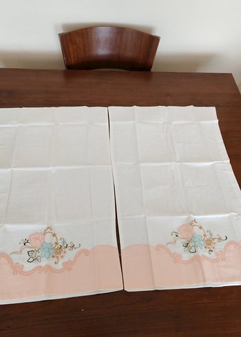 Nakışlı Bej Pastel Yastık Kılıfı - Görsel 8