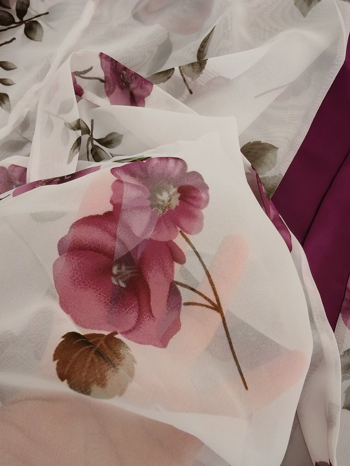 Mor Çiçekli Bohem Kadın gecelik ve sabahlık takımı. - Görsel 5