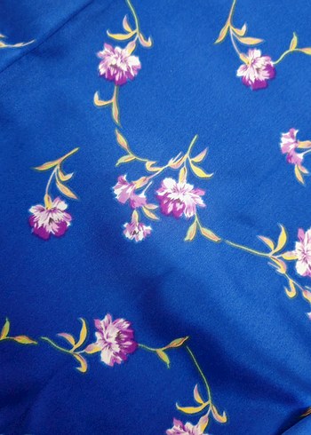 Mavi Uzun Kollaksız Bohem Kadın gecelik ve sabahlık Takımı. - Görsel 6