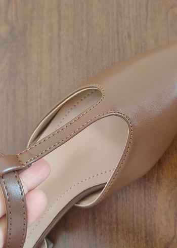 Bej Tokalı Stiletto Kadın Klasik Ayakkabı - Görsel 7