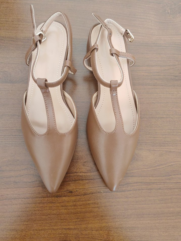 Bej Tokalı Stiletto Kadın Klasik Ayakkabı - Görsel 3