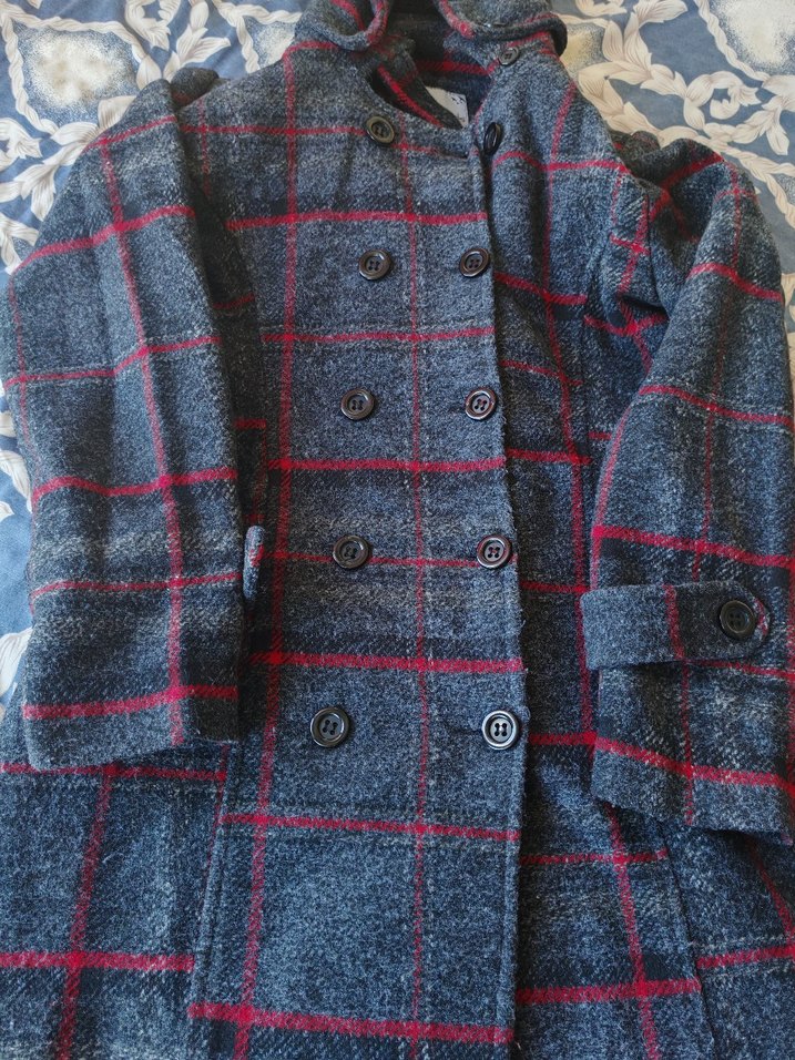 Kapüşonlu Ekose Desenli Kaban - Görsel 3