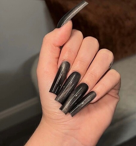 Killstar cat eye black nails takma tırnak Y2K