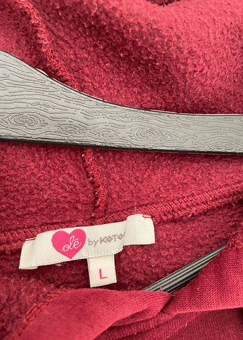 Bordo Kapüşonlu Baskılı Kadın Sweatshirt - Görsel 3