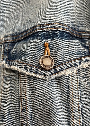 Kadın Mavi Denim Ceket, Düğmeli, Salaş Kesim - Görsel 3