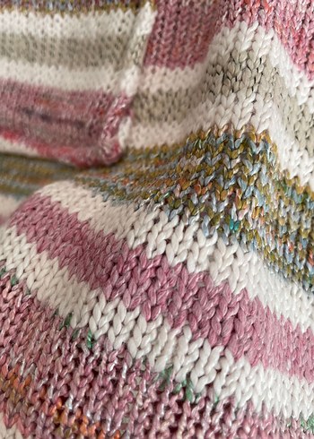 Uzun, Örgü, Bohem Tarz Pembe Hırka - Görsel 3