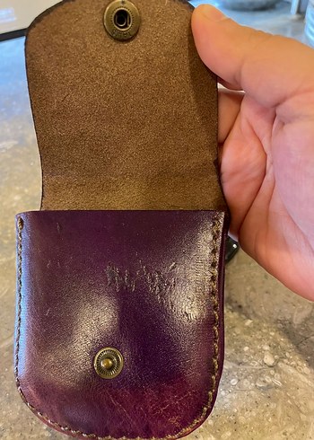 Bordo Deri Nakışlı Kadın Cüzdanı - Görsel 3