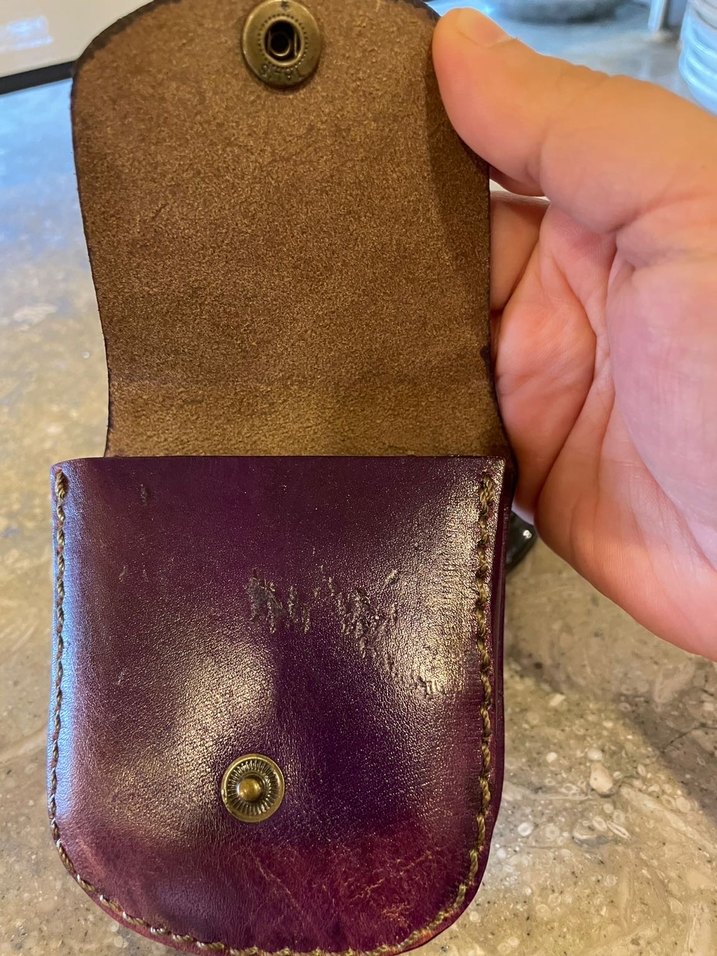 Bordo Deri Nakışlı Kadın Cüzdanı - Görsel 3