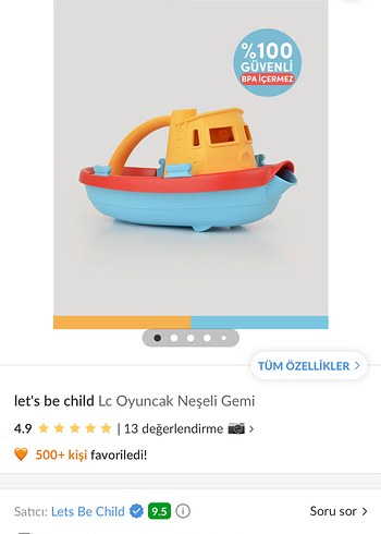 Lets be child neşeli gemi oyuncak - Görsel 8