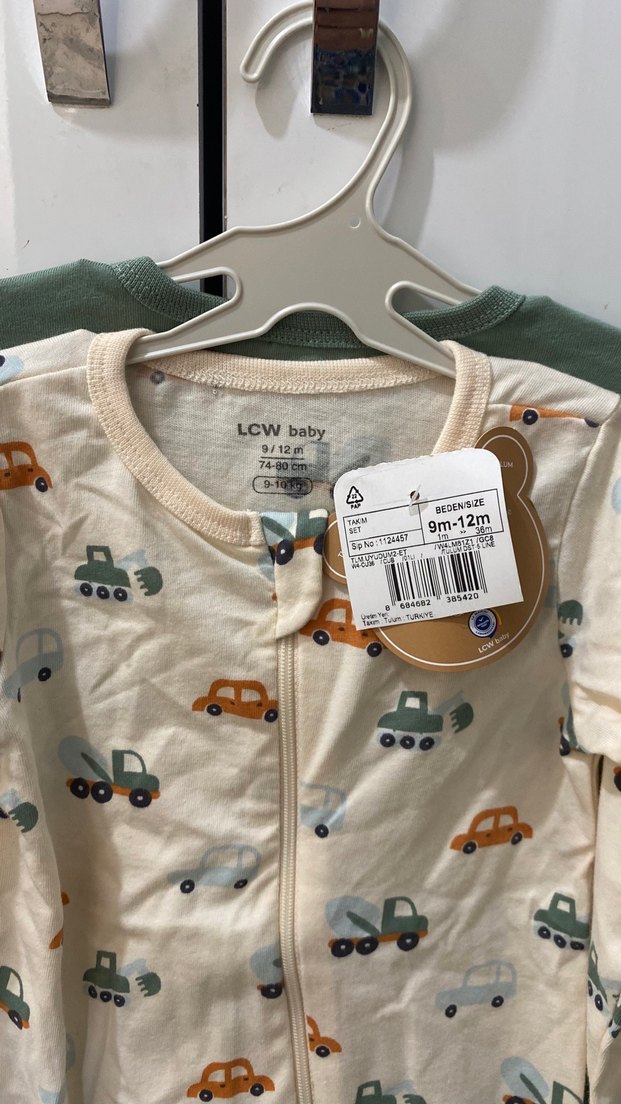 Uzun Kollu Bebek Tulum - Araba Desenli - Görsel 3