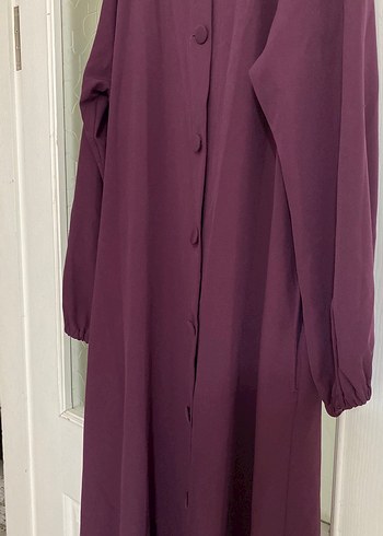 Kadın Uzun Ferace mürdüm renk - Görsel 3