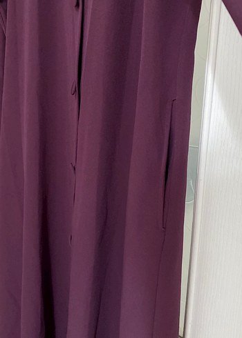 Kadın Uzun Ferace mürdüm renk - Görsel 5