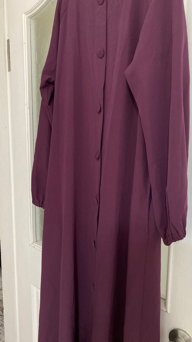 Kadın Uzun Ferace mürdüm renk - Görsel 3