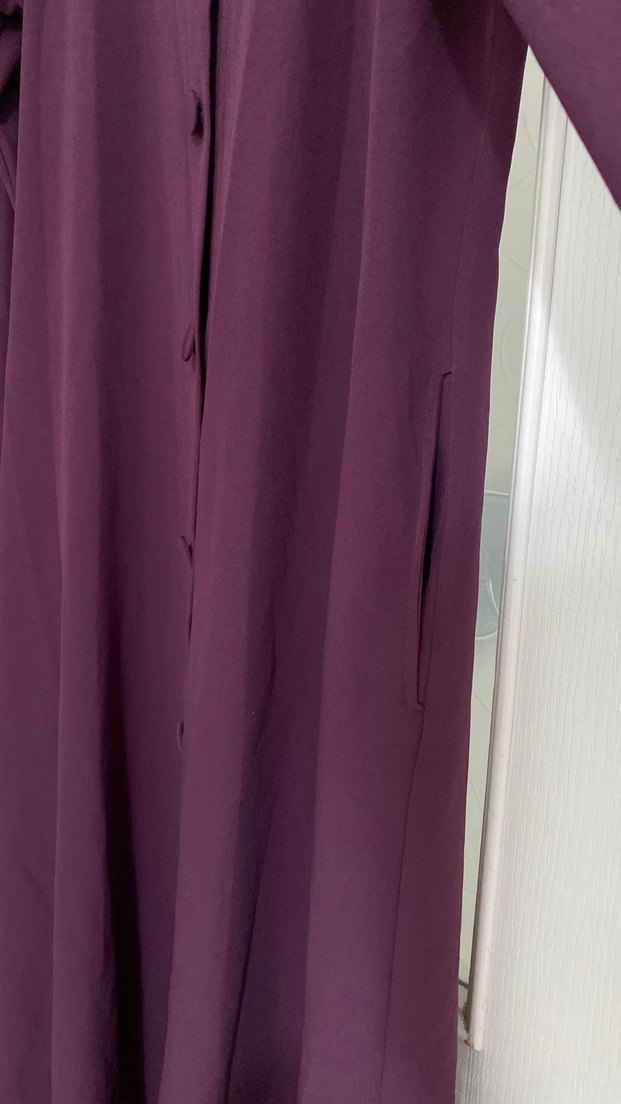 Kadın Uzun Ferace mürdüm renk - Görsel 5