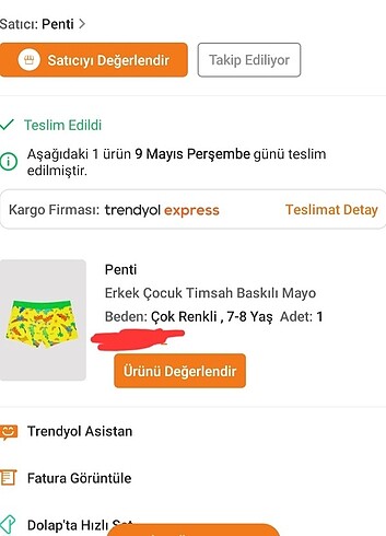 7 Yaş Beden Penti erkek çocuk mayo