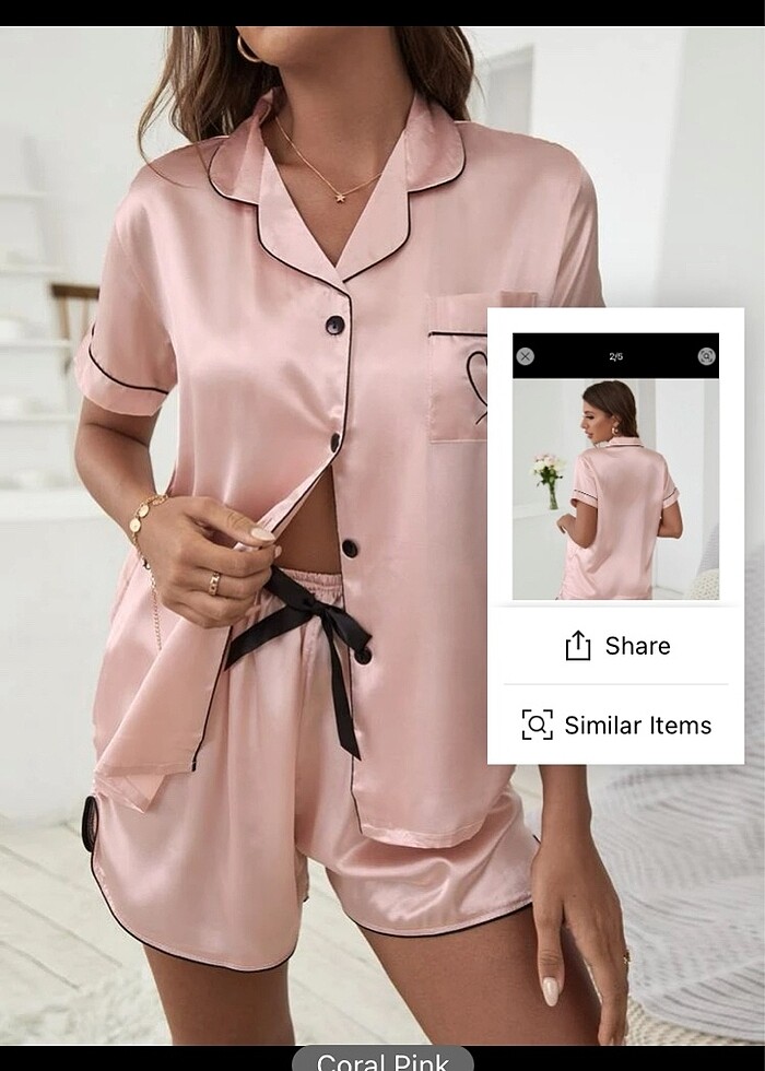 Saten şortlu takım - Görsel 2