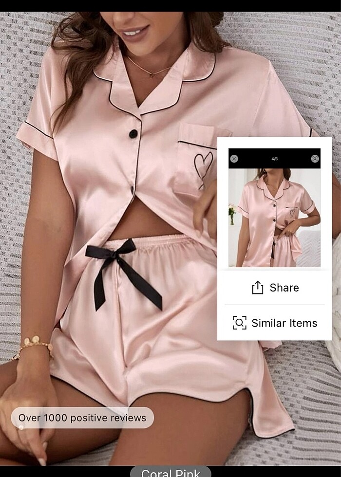 Saten şortlu takım - Görsel 4