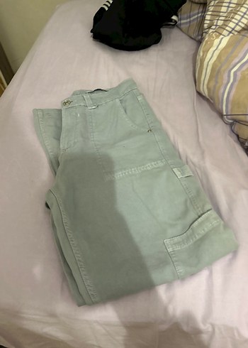 Bej Kadın Midi Boy Salaş Denim Pantolon - Görsel 4