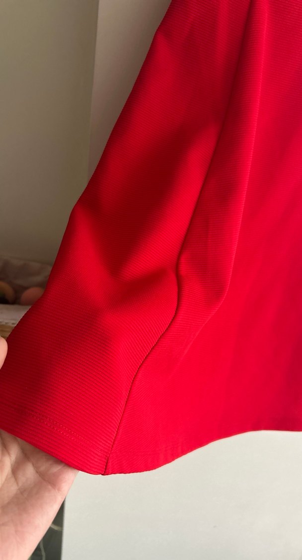 Kırmızı V Yakalı Midi Kadın Elbise - Görsel 2