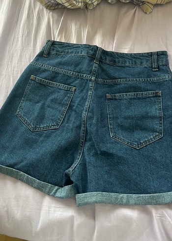 Kadın Koyu Mavi Mini Denim Şort - Görsel 4