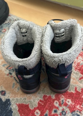 Kız Çocukları İçin Kürklü Nakışlı Lacivert Bot - Görsel 4