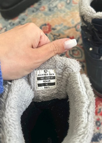 Kız Çocukları İçin Kürklü Nakışlı Lacivert Bot - Görsel 3