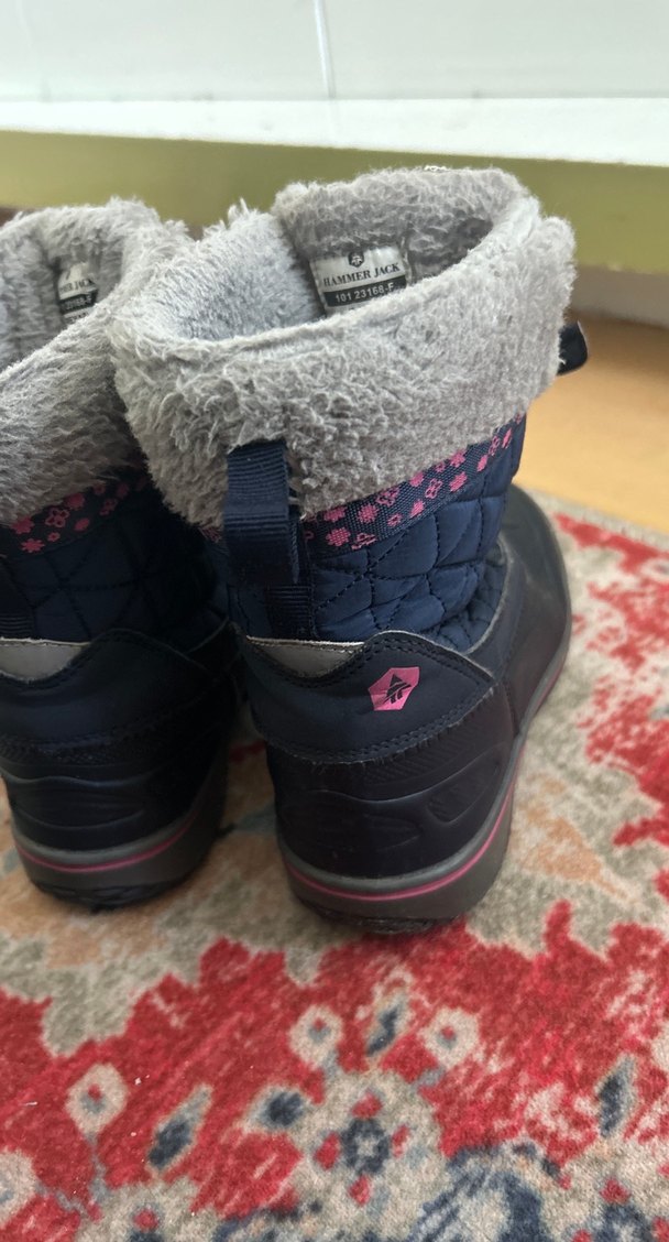 Kız Çocukları İçin Kürklü Nakışlı Lacivert Bot - Görsel 5