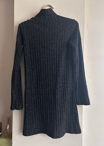 Gri Uzun Kollu Triko Kadın Elbise - Görsel 4