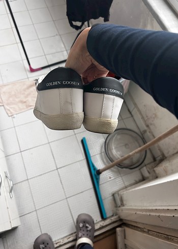 Beyaz Gri Desenli Bağcıklı Spor Ayakkabı - Görsel 5