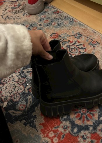 Platform Topuklu Siyah Kauçuk Bot - Görsel 4