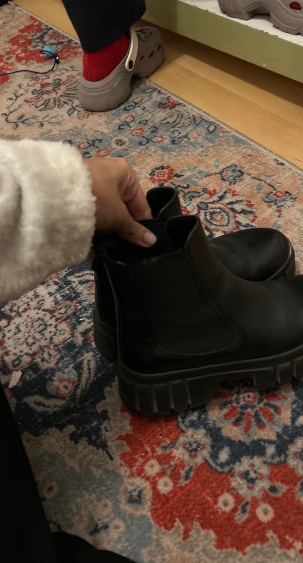 Platform Topuklu Siyah Kauçuk Bot - Görsel 4