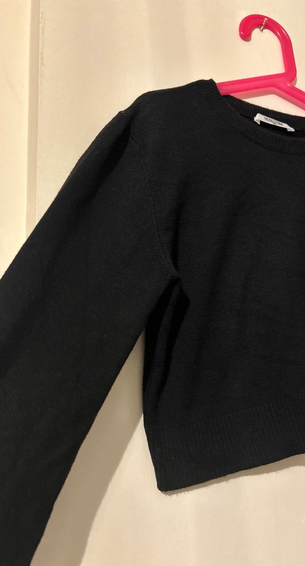 Siyah Uzun Kollu Fitted Kadın Kazak - Görsel 3