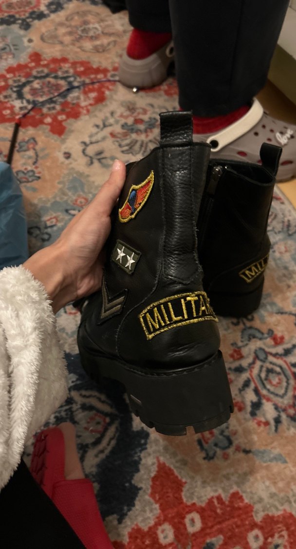 Kemer Detaylı Siyah Deri Biker Bot - Görsel 3