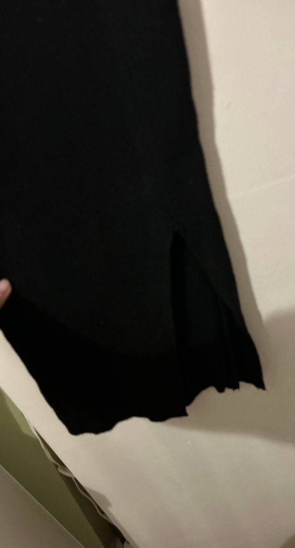 Siyah, Uzun Kollu, Vücuda Oturan Uzun Kadın Elbisesi - Görsel 2