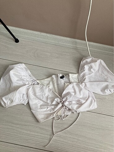 bağlamalı poplin bluz