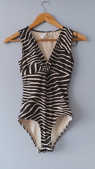 zebra desen bodysuit