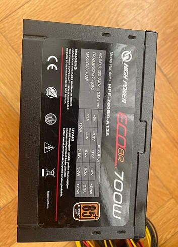 High Power 700W 80+ Bronze ECO Aktif PFC Verimli Güç Kaynağı