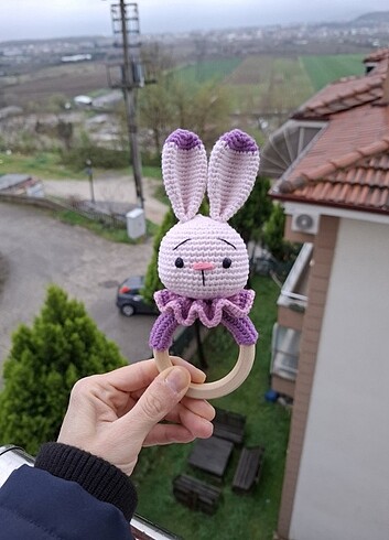 Amigurumi Tavşan Diş Kaşıyıcı - Çıngırak