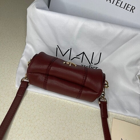 Beden bordo Renk Manu Atelier Mini Nano Silindir Çanta