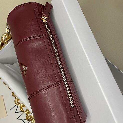  Beden bordo Renk Manu atelier xx mini silindir çanta