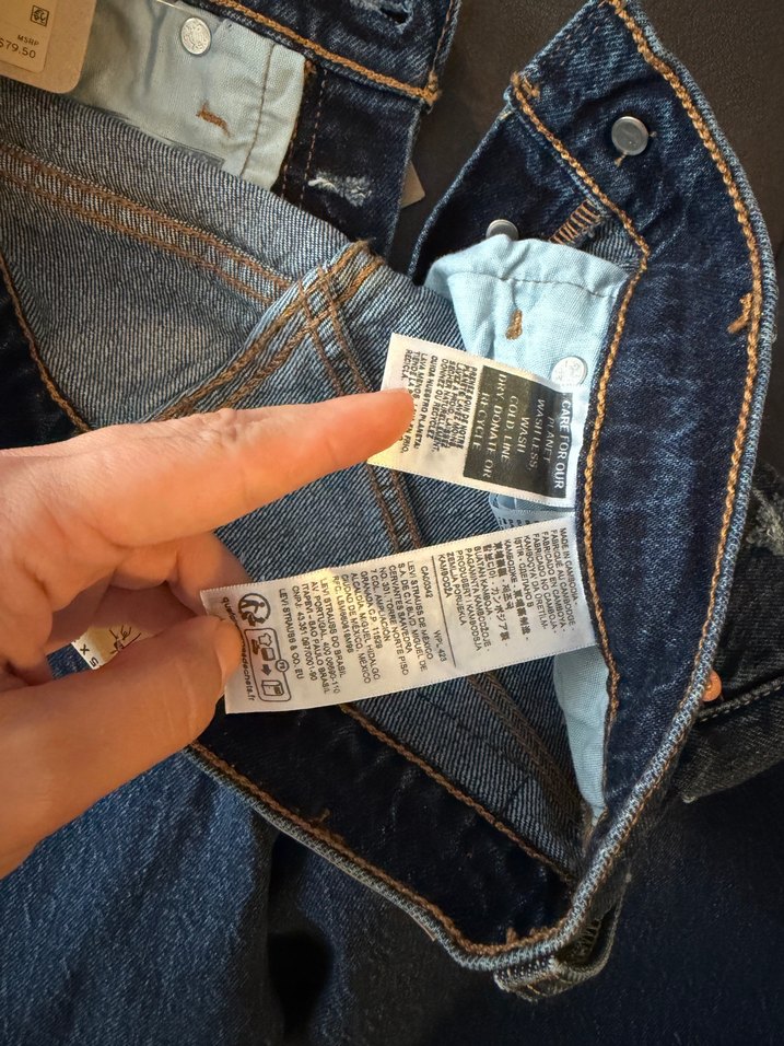 Levi's 501 Dar Paça Mavi Jean — görsel 5/7