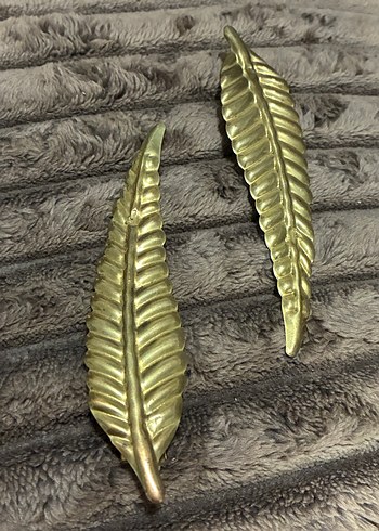 Altın Renkli Vintage Metal Yaprak Taç toka seti - Görsel 5