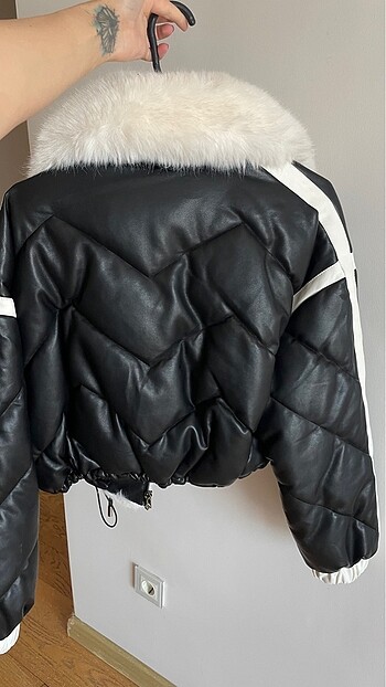 m Beden siyah Renk Twist bomber mont