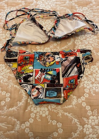 Retro Pop Art Baskılı Kadın Bikini 36 beden - Görsel 5