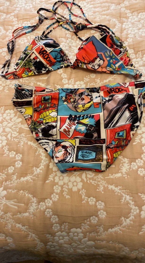 Retro Pop Art Baskılı Kadın Bikini 36 beden - Görsel 4