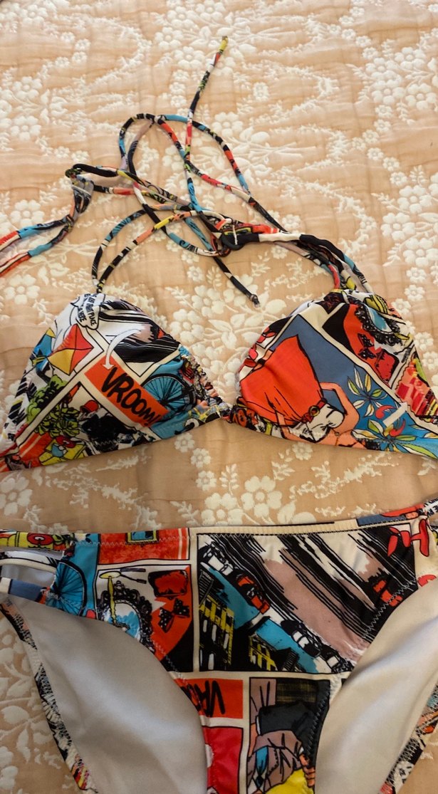 Retro Pop Art Baskılı Kadın Bikini 36 beden - Görsel 2